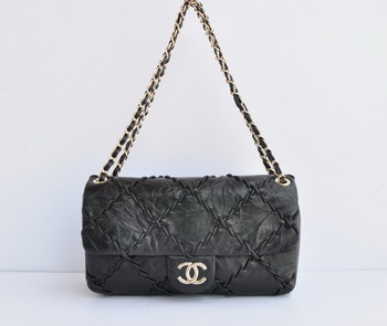 7A Replica Chanel Flap Lambskin Handbag 49722 Black